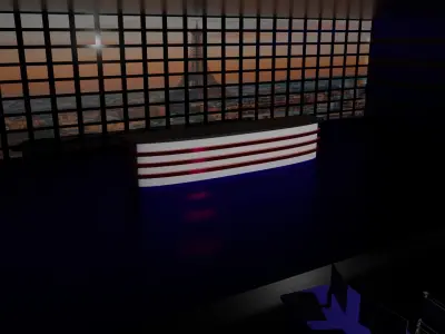 TV News Studio Low-poly 3D model
