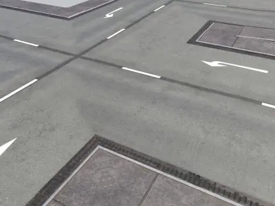 Road Modules PBR Pack Low-poly 3D model