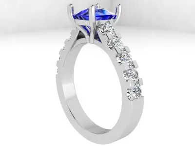 Cushion Cut Ring 3484 3D print model
