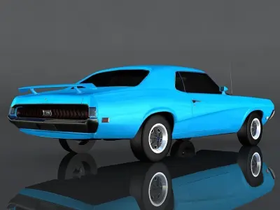 Mercury Cougar 1970 Low-poly 3D model