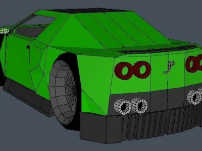 Green Supercar Free 3D model