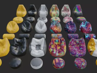 Gaming bean bag chair pouf ottoman collection