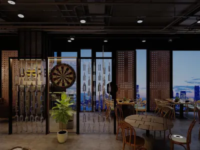 Restaurant and Bar 3D model