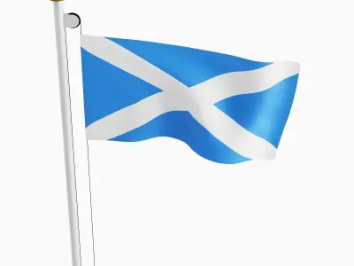 Flag of the Scotland Low-poly 3D model