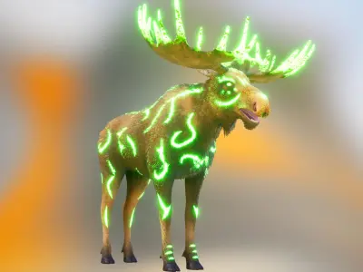 Realistic Moose Low-poly 3D model