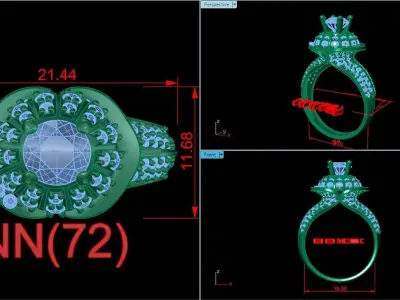 women ring 6 3D print model
