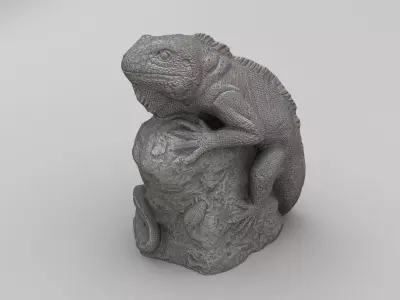 Lizard Statue Sculpture 3D model