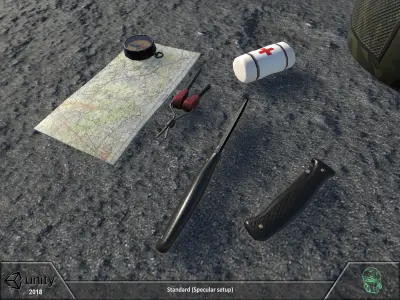 Survival set two backpacks Low-poly 3D model