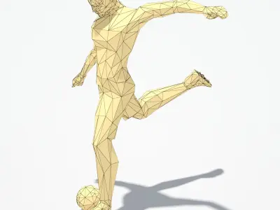 Football Man Sport Pose Low-poly 3D model