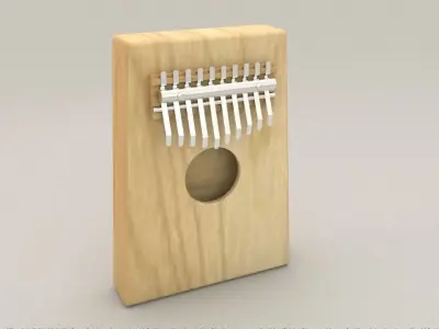 Kalimba wooden hammered dulcimer 3D model