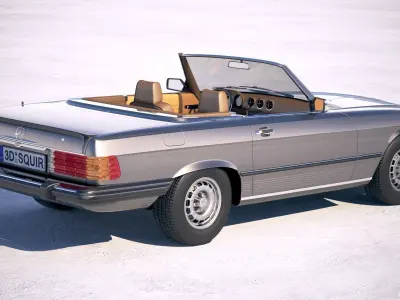 Mercedes SL USA r107 1981 3D model