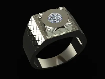 Diamond Men Ring  3D print model