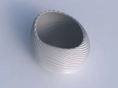 Bowl compressed 2 with bent extruded lines 3 3D print model