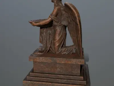 Angel  Statue Low-poly 3D model