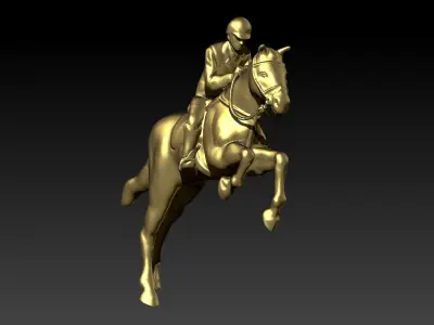 HORSE WITH JOCKEY  3D print model
