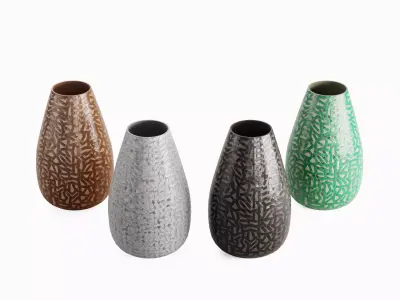 Porcelain Vase Set B Low-poly 3D model