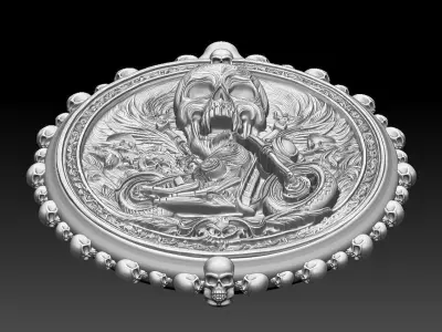 HM Skull Biker Keychain 010 3D print model