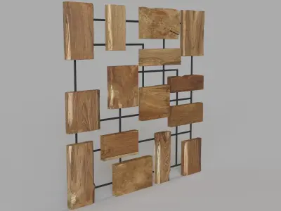 Marcel Teak Wall Art 3D model