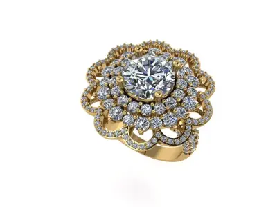 Women diamond ring 3d render 3D print model purchase