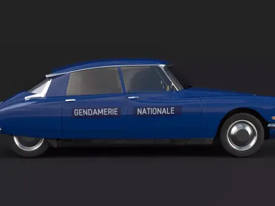 Citroen DS Gendamerie Nationale Low-poly 3D model