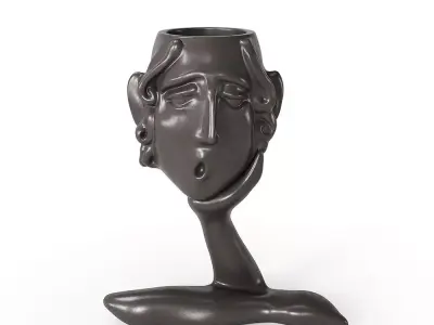Abstract Figure Statue Pot 2 3D model