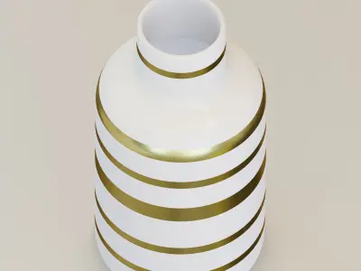 Vase36 vase with gold stripes 3D model