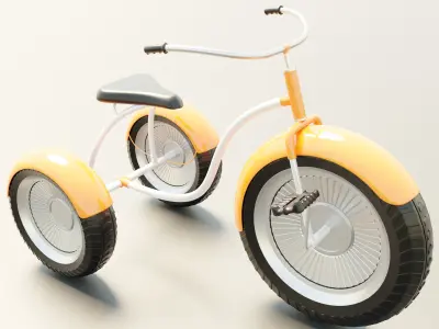 Children tricycle toy 3D model 3D model