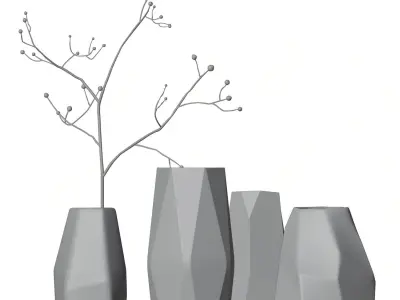 Decorative vases set HG2 3D model