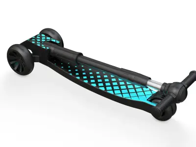 Three Wheels Child Scooter folded 3D model