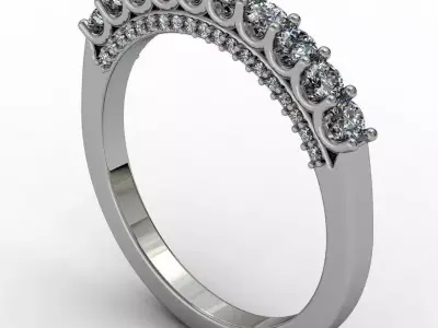 Wedding band with u-set stones 3D print model