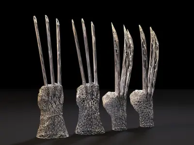 Hand with wolverine claws 3D print model
