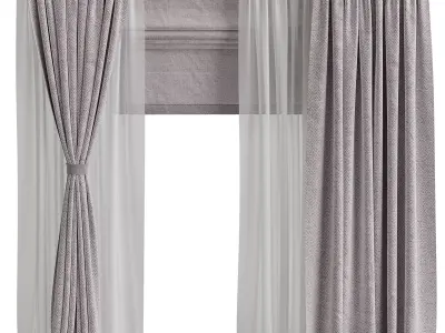 Curtain modern 4 3D model