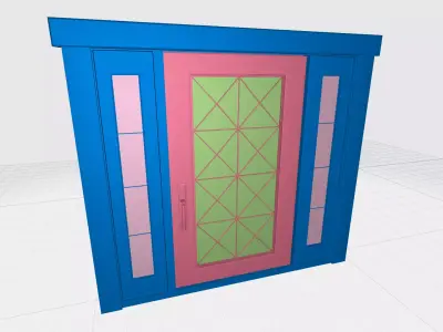 Hinged door 02 3D model