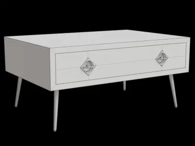 Black Stripe Coffee Table Low-poly 3D model