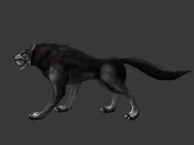 Animated Wolf Low-poly 3D model