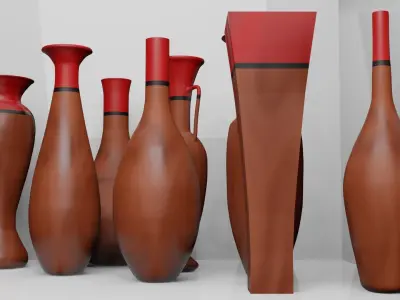 Clay vases 3D model