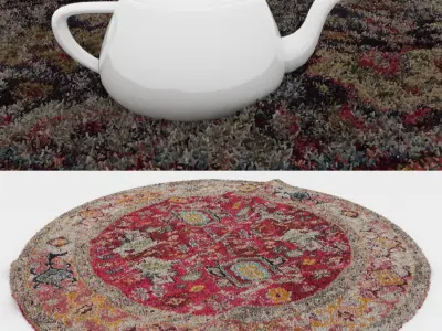 Round Rug Set 250 3D model