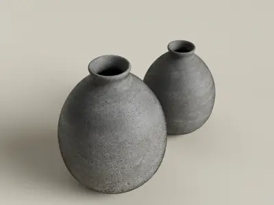 Seramic Spherical Vase 3D Model Low-poly 3D model