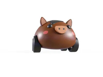 Cartoon Horse Car Cute Low-poly 3D model