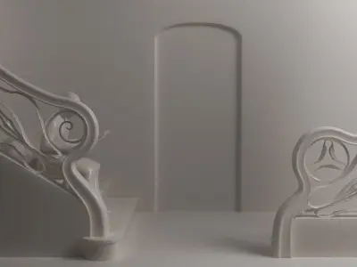 Stairway ramps - Casa Batllo Atrium - Gaudi 3D model