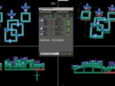 Pendant Earrings combo - 1134 3D print model