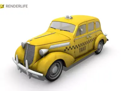 Taxi 1 old cab 3D model
