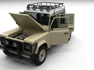 Full Land Rover Defender 110 Double Cab Pick Up 3D model