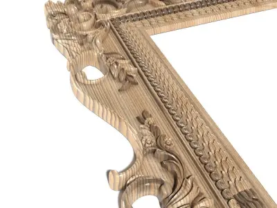 Frame-015 ornate wooden frame 3D model