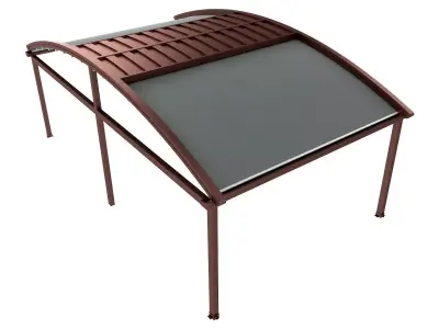Motorized Pergola 2a bronze patina rust 3D model