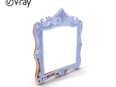 Baroque Ornate Mirror Frame Model Pack Low-poly 3D model