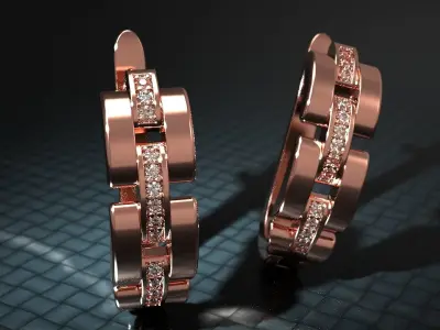 Earring diamond Printable 3D print model