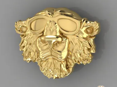 magerit tiger with glasses  3D print model