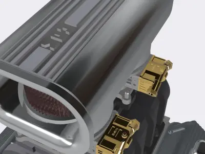 Vintage Blown BBC Drag Engine 3 configs with Options 3D print model