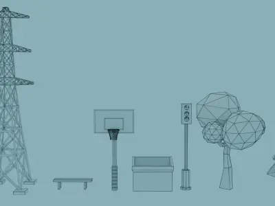 Low Ploy City Model Low-poly 3D model